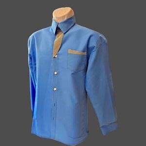 Mens Dress Shirt - Blue(3XL)